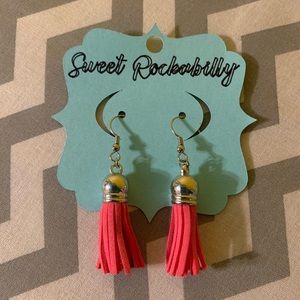 Pink punch Tassel Earrings